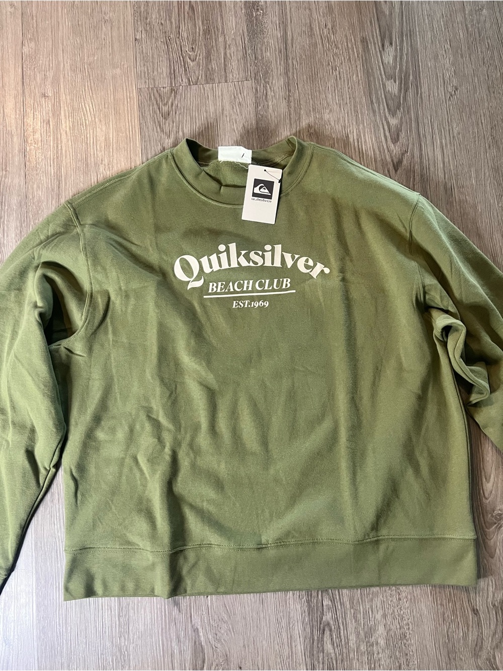 Quiksilver Men's Olive Beach Club Crew Sweater Size XL